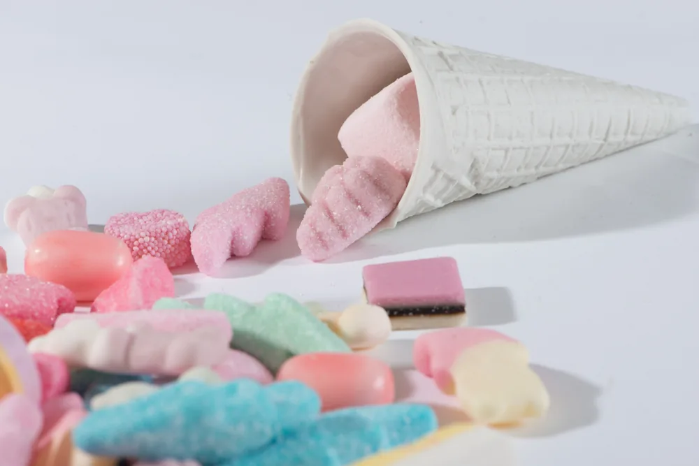 Cornet en céramique et bonbons acidulés