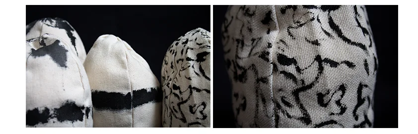 Textiles encrés : toiles de coton tracées à l’encre de Chine